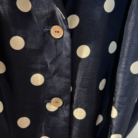 Navy polka dot dress with matching belt - Picture 3 of 4